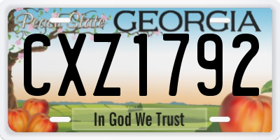 GA license plate CXZ1792