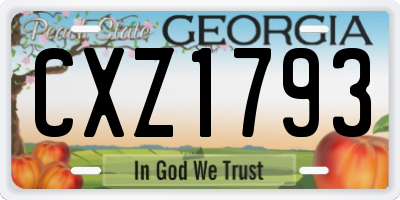 GA license plate CXZ1793