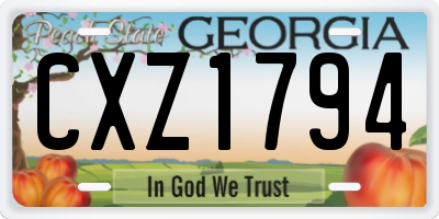 GA license plate CXZ1794