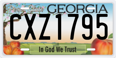 GA license plate CXZ1795