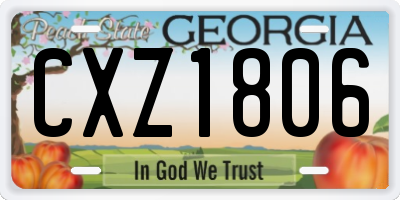 GA license plate CXZ1806