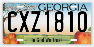 GA license plate CXZ1810
