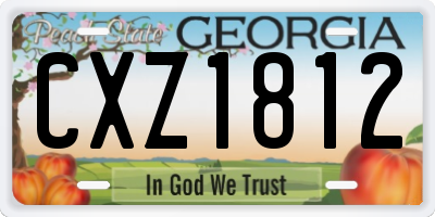 GA license plate CXZ1812