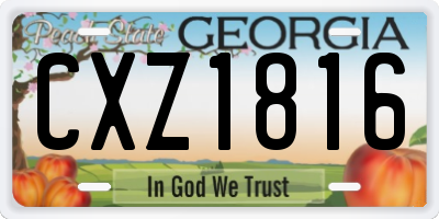 GA license plate CXZ1816