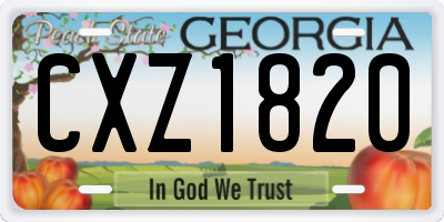 GA license plate CXZ1820