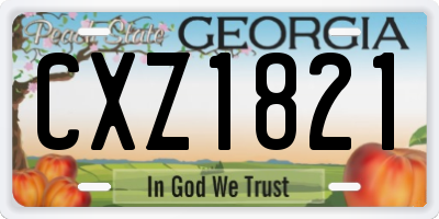 GA license plate CXZ1821