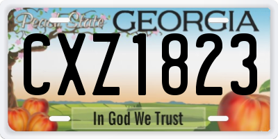 GA license plate CXZ1823