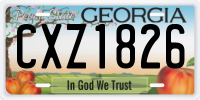 GA license plate CXZ1826