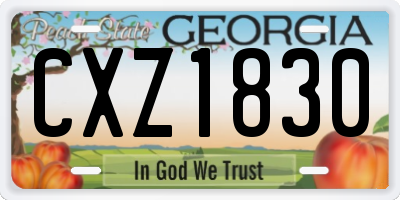 GA license plate CXZ1830