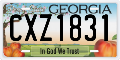 GA license plate CXZ1831