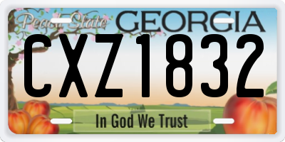 GA license plate CXZ1832