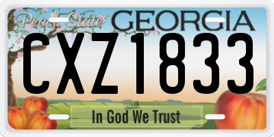 GA license plate CXZ1833