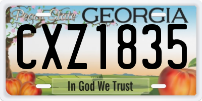 GA license plate CXZ1835