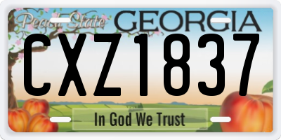 GA license plate CXZ1837