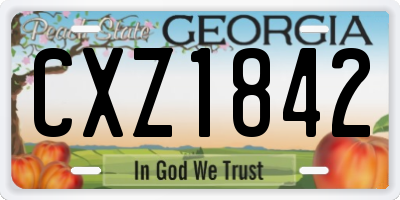 GA license plate CXZ1842