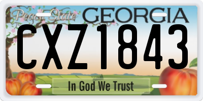 GA license plate CXZ1843