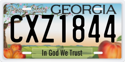 GA license plate CXZ1844