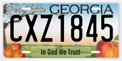 GA license plate CXZ1845