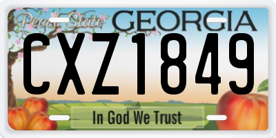 GA license plate CXZ1849
