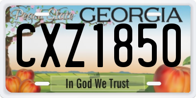 GA license plate CXZ1850