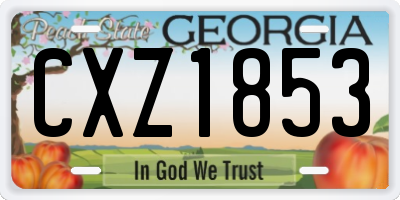 GA license plate CXZ1853