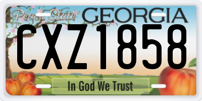 GA license plate CXZ1858