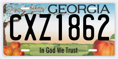 GA license plate CXZ1862