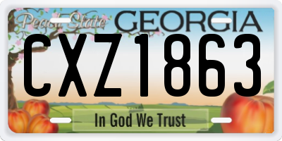 GA license plate CXZ1863