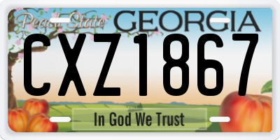 GA license plate CXZ1867