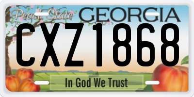 GA license plate CXZ1868