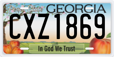GA license plate CXZ1869