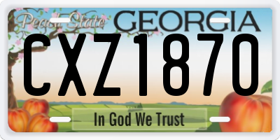 GA license plate CXZ1870