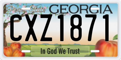 GA license plate CXZ1871