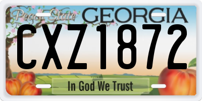 GA license plate CXZ1872