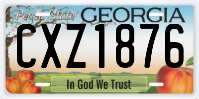 GA license plate CXZ1876