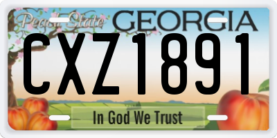 GA license plate CXZ1891