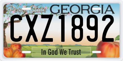 GA license plate CXZ1892