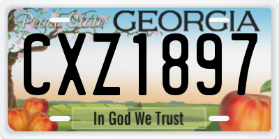 GA license plate CXZ1897
