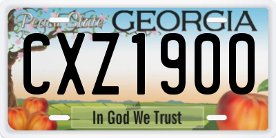 GA license plate CXZ1900