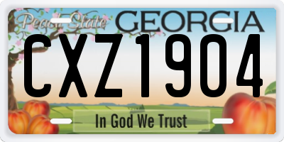 GA license plate CXZ1904