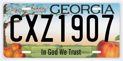 GA license plate CXZ1907