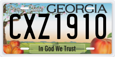 GA license plate CXZ1910