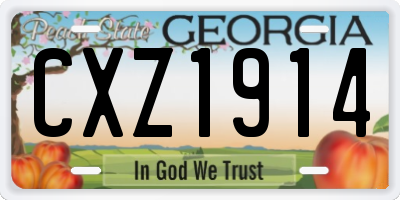 GA license plate CXZ1914