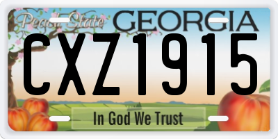 GA license plate CXZ1915