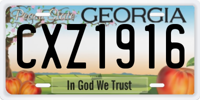 GA license plate CXZ1916
