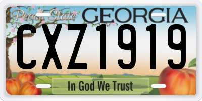 GA license plate CXZ1919