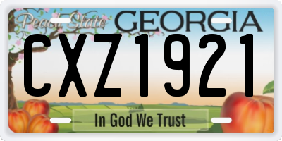 GA license plate CXZ1921