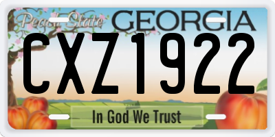 GA license plate CXZ1922