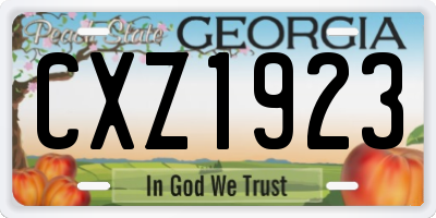 GA license plate CXZ1923