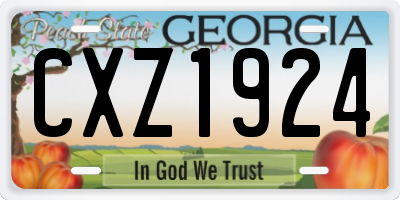 GA license plate CXZ1924